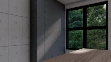 Boş iç oda gölge duvarı arka planı mimari güneş ışığını taklit ediyor. boş ev modern pencere ışıklandırması daire tasarımı ev içinde beyaz ev. boş küçük konsept arkaplan parlak temiz.