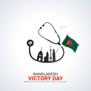 Bangladeş zafer günü. Bangladeş zafer günü yaratıcı reklamlar tasarımı 16 Aralık vektör, 3 boyutlu illüstrasyon.