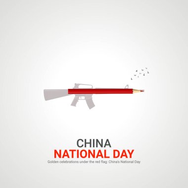 china national day. china national day creative ads design 1 Oct . vector, 3D illustration. clipart