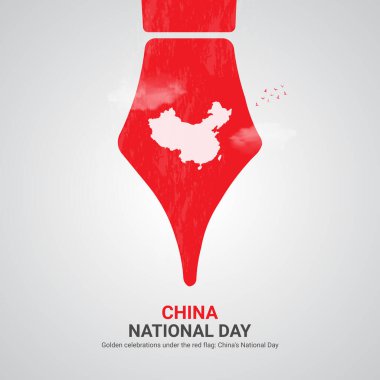 china national day. china national day creative ads design 1 Oct . vector, 3D illustration. clipart