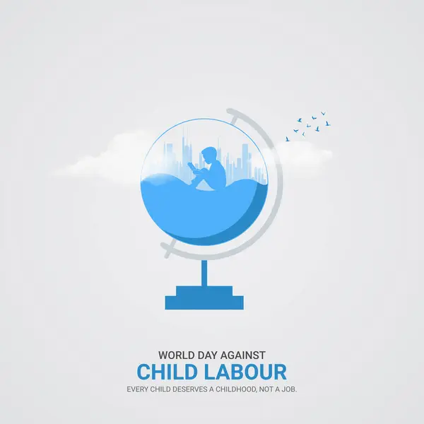 stock vector World day against Child labour. Child labour creative ads design 12 June. vector, 3D illustration.