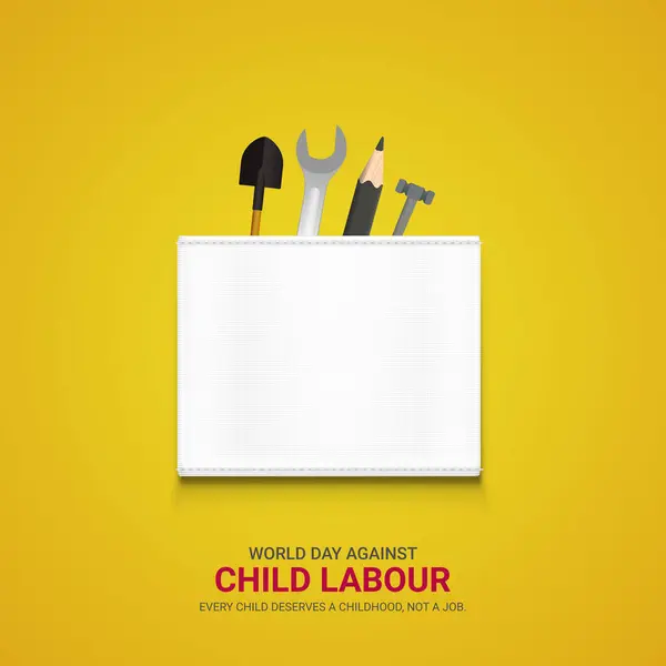 stock vector World day against Child labour. Child labour creative ads design 12 June. vector, 3D illustration.