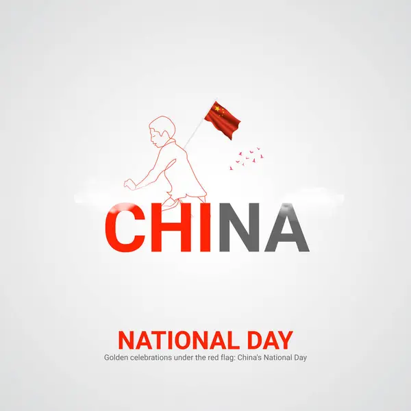 stock vector china national day. china national day creative ads design 1 Oct . vector, 3D illustration.