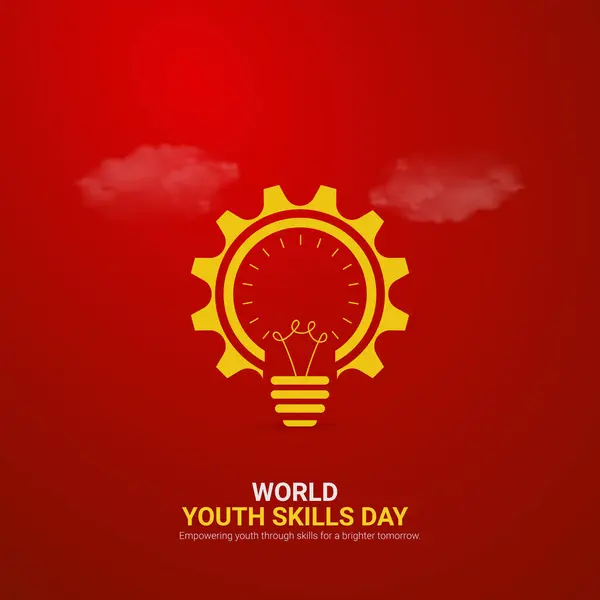 stock vector world youth skills day creative ads design. world youth skills day, july 15, vector, 3d illustration