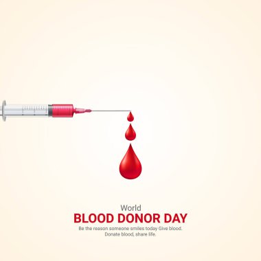 World Blood Donor Day. Blood Donor Day creative ads june 14. vector, illustration, 3d clipart