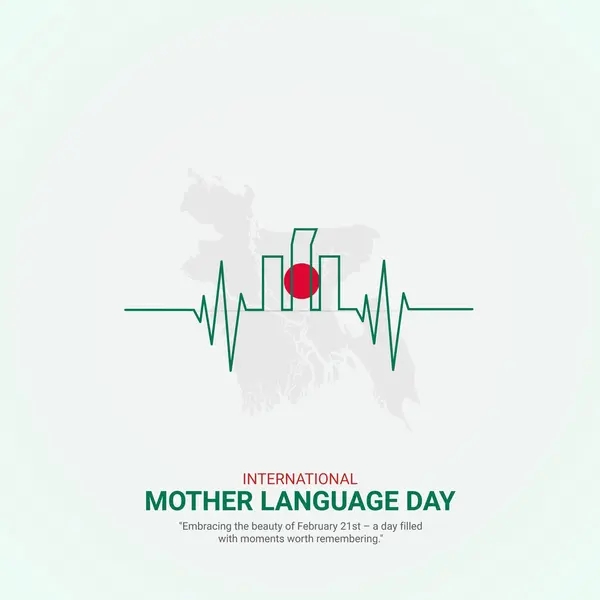 stock image International Mother Language Day creative ads. 21 February Mother Language Day of Bangladesh. poster, banner vector illustration . 3D