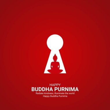 Buddha Purnima Gününüz kutlu olsun. Buddha Purnima Günü yaratıcı reklam tasarımı 23 Mayıs vektör, 3 boyutlu illüstrasyon.