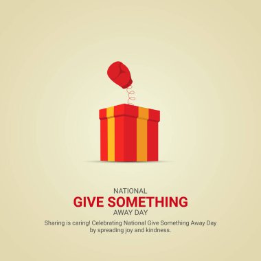 Ulusal Bağış Günü Yaratıcı Reklamları. National Give Something Away Day, 15 Haziran, vektör, 3d illüstrasyon