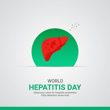 Dünya Hepatit Günü yaratıcı reklam tasarımı. Hepatit Günü ögesi arka plan için şablona izole edildi. Hepatit Günü Posteri, vektör, illüstrasyon, 28 Temmuz. Önemli bir gün.