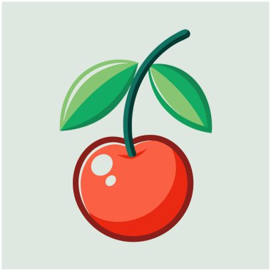 Cherry vectorillustratie geïsoleerd op witte achtergrond