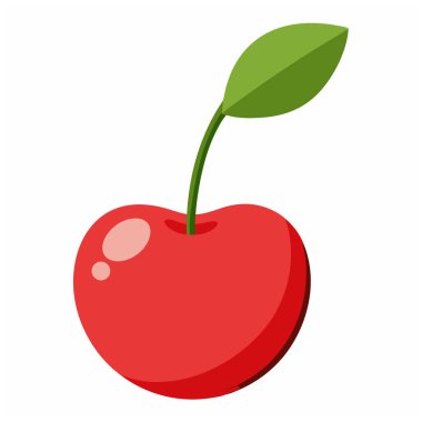 Cherry vectorillustratie geïsoleerd op witte achtergrond