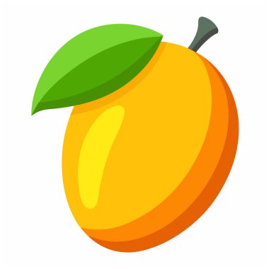 Mango meyve vektörü illüstrasyonu beyaz arkaplanda izole edildi