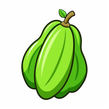 Fresh Chayote Art, Vector, Flat Vegetables Illustration Design On White Background clipart