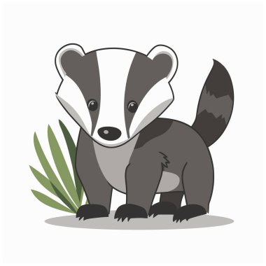 Cute Badger cartoon vector illustration white background clipart