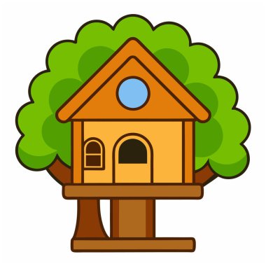 tahta kabin düz clipart vektör illüstrasyon beyaz arkaplan