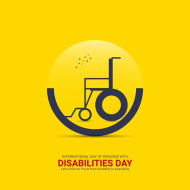 International Day of Persons with Disabilities. Design for banner, poster, and 3D Illustration. clipart