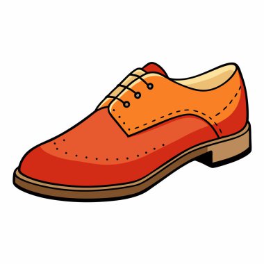 Çizgi film moda ayakkabıları. Modern Brogues düz vektör çizimleri beyaz arkaplan
