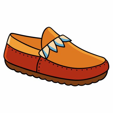 Authentic women's moccasins are traditionally handcrafted shoes made from soft leather white background clipart