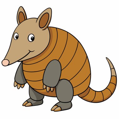 Cartoon armadillo design vector flat modern isolated illustration clipart