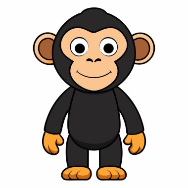 Illustration of Chimpanzee isolated white background clipart