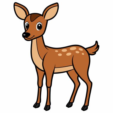 deer vector illustration, cartoon clipart character, animal in flat style. clipart