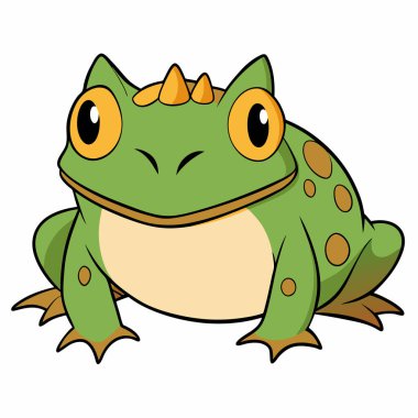 cute cartoon frog. Animal in flat style. Vector illustration clipart