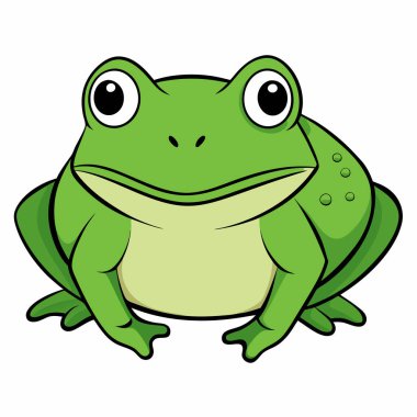 cute cartoon frog. Animal in flat style. Vector illustration clipart