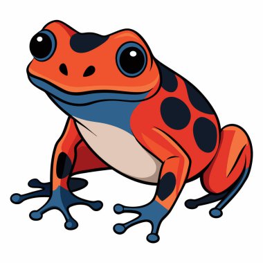 cute cartoon frog. Animal in flat style. Vector illustration clipart