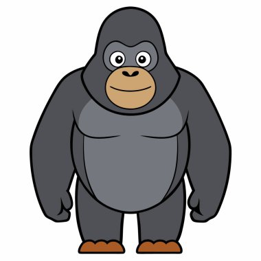 gorilla vector illustration, cartoon clipart character, animal in flat style. clipart