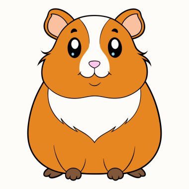 Guinea pig animal flat vector illustration on white background. clipart