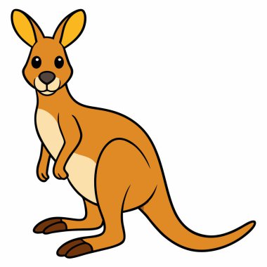 Cute cartoon kangaroo isolated on white background. Vector illustration. clipart