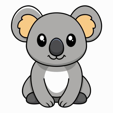 Cute cartoon koala isolated on white background. Vector illustration. clipart