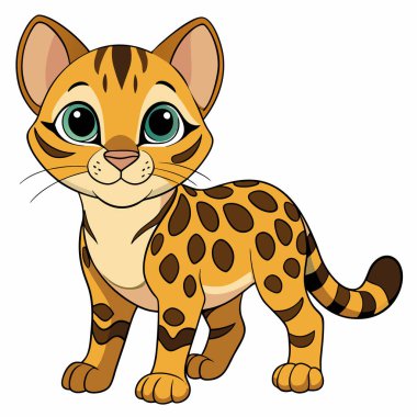 Ocelot vector illustration, cartoon clipart character, animal in flat style. clipart