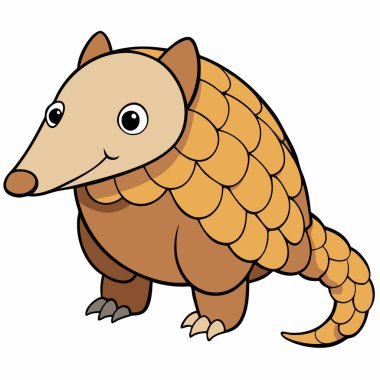 pangolin vector illustration, cartoon clipart character, animal in flat style. clipart