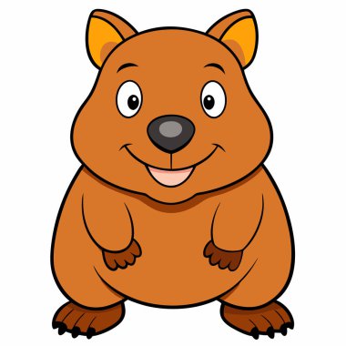 wombat vector illustration, cartoon clipart character, animal in flat style. clipart