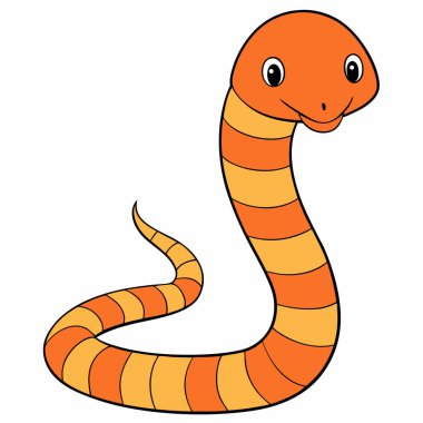 Snake Colored flat vector illustration on white background. clipart