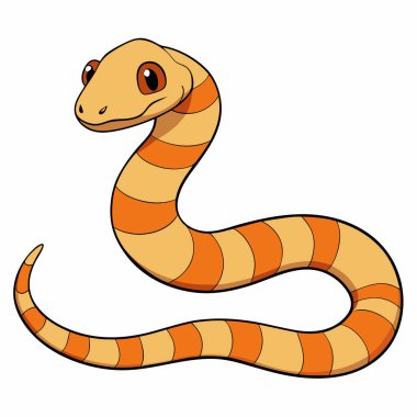 Snake Colored flat vector illustration on white background. clipart