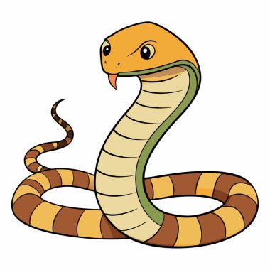 Snake Colored flat vector illustration on white background. clipart