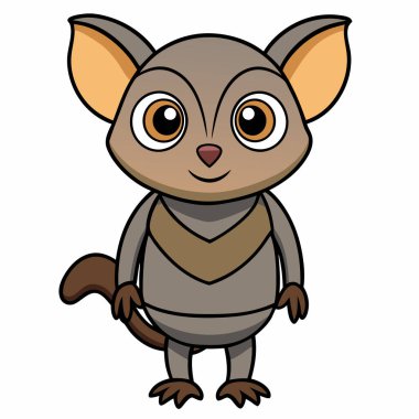 Tarsier vector illustration cartoon clipart character, animal in flat style. clipart