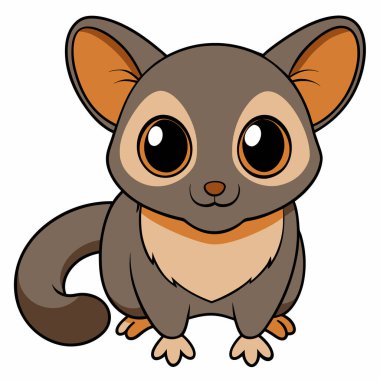 Tarsier vector illustration cartoon clipart character, animal in flat style. clipart