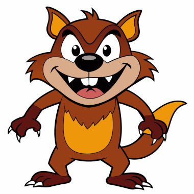 Tasmanian devil vector illustration, cartoon clipart character, animal in flat style. clipart