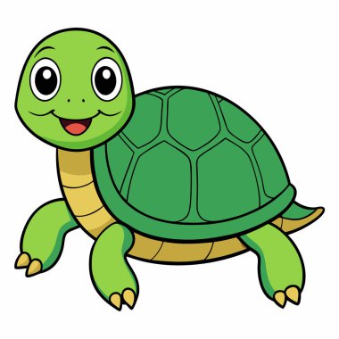 turtle vector illustration. Cute sea turtle cartoon clipart, animal in flat style. clipart