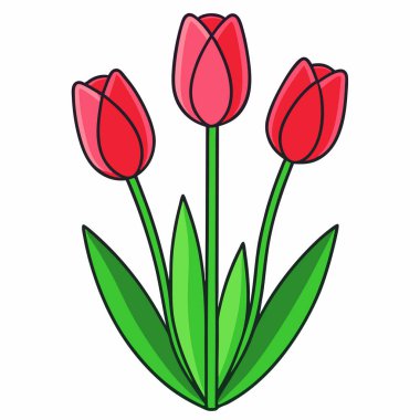 Güzel lale çiçeği karikatür vektör sembolü tasarımı
