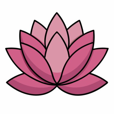 Lotus çiçeği düz clipart vektör çizimi