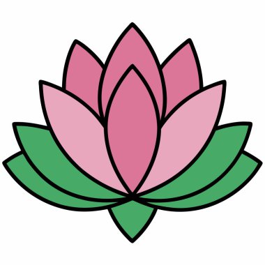 Lotus çiçeği düz clipart vektör çizimi