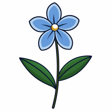 Beyaz arkaplanda Lobelia Çiçeği vektör çizimi.
