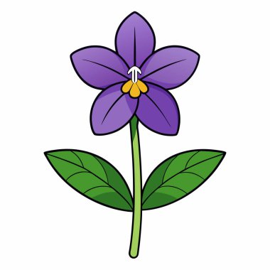 Beyaz arkaplanda Lobelia Çiçeği vektör çizimi.