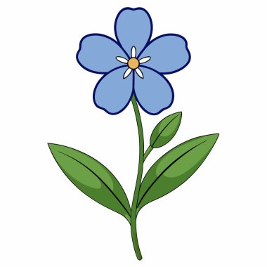 Beyaz arkaplanda Lobelia Çiçeği vektör çizimi.
