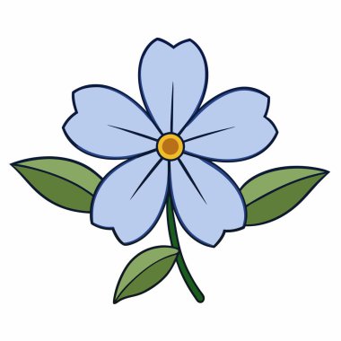 Beyaz arkaplanda Lobelia Çiçeği vektör çizimi.