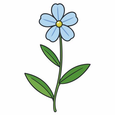 Beyaz arkaplanda Lobelia Çiçeği vektör çizimi.